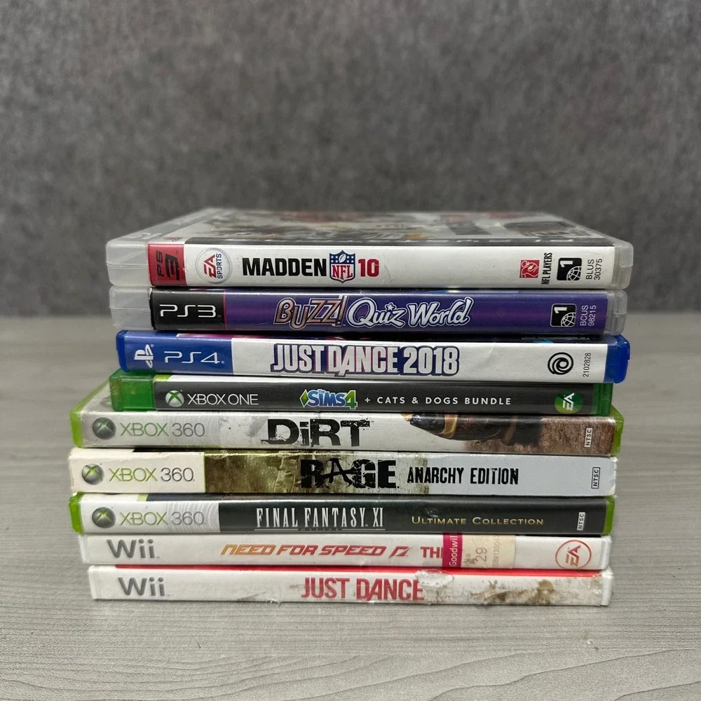 Mixed Video Game Lot 9 Games PS3 PS4 Xbox One 360 Wii Madden Sims Final Fantasy‎